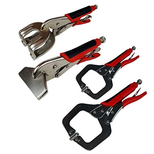 Image of 4pcs Welding C CLAMP MOLE VICE Grip Sheet Metal Locking Pliers Wrench (4pc Set (1 of Each))