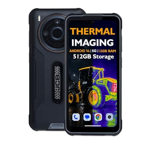 Image of JCB Toughphone MAX Pro P20 Rugged 5G Smartphone, Thermal Imaging, Android 14, 64MP Quad Camera, 9,800mAh Battery, 512GB+12GB RAM, 6.6” FHD+120Hz Display IP69K Military Spec Night Vision Dual SIM NFC