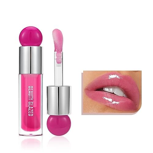 Image of Big Brush Head Lip Gloss, Moisturizing & Nourishing Lip Oil, Non-Sticky Long Lasting Jelly Liquid Lipsticks Lip Tint Lip Glaze Makeup Gift for Women (# 103)