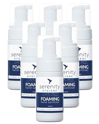 Image of Hand Cleansing Sanitiser Foam, No Alcohol Foaming Hand Sanitizer Dispenser - Unscented 100 ml (Pack of 6)