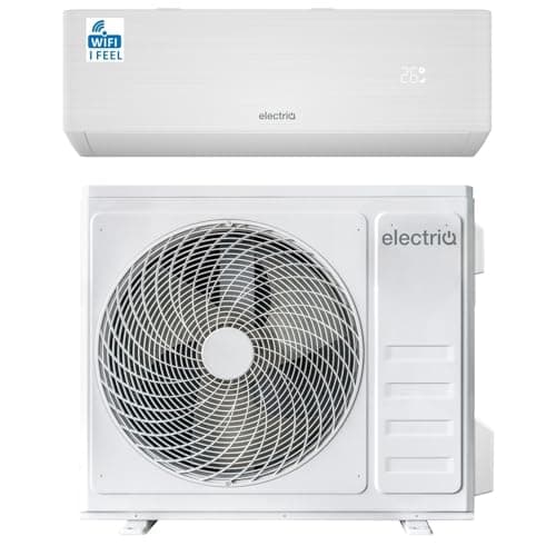 Image of electriQ iQool 28,000 BTU A++ Smart Wall Split Air Conditioner with Heat Pump, Wi‑Fi/Voice, 3‑in‑1 Cool–Heat–Dehumidify, “I Feel” Sensor, Titanium Gold Fin, Includes 5 m Pipe Kit