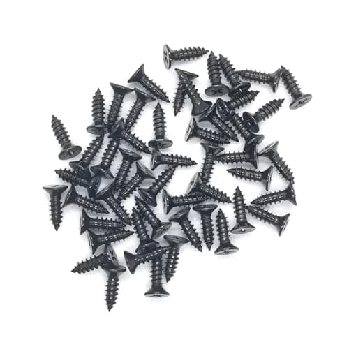 Image of M3 Stainless Steel Screws 16 mm, Black Self Tapping Flat Countersunk Head Wood Screw, Hardware Fasteners, Pack of 50