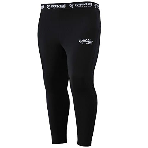 Image of Farabi Thermal Men Tights Pants, fit Winter Compression Warm Pants (Black, Small)