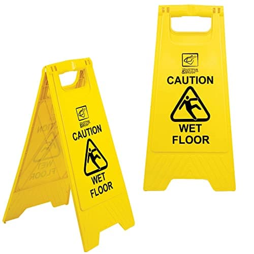 Image of Wet Floor Sign Safety Maintenance Caution Wet Floor/Cleaning in Progress A Frames Caution Warning Board