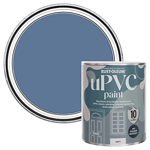 Image of Rust-Oleum Blue uPVC Door and Window Paint in Matt Finish - Blue River 750ml