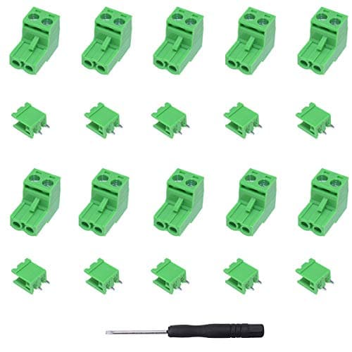 Image of Youmile 10PCS Screw Terminal Block Connector KF2EDGK PCB Mounting 2PIN 300V 10A 5.08mm For Breadboard, PCB With Phillips Screwdriver