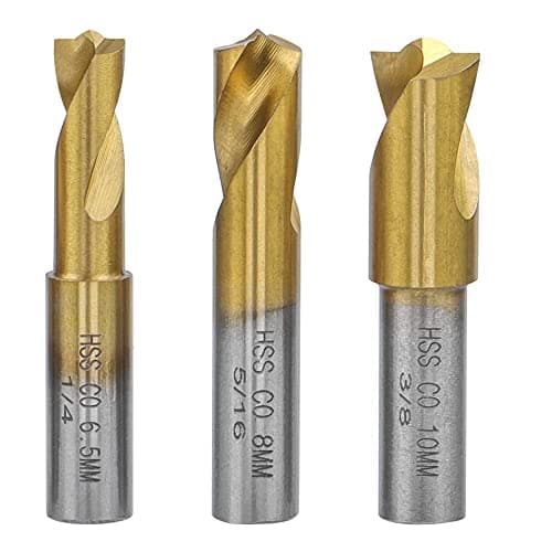 Image of Gasea 3pcs Spot Weld Drill Bits Set HSS Titanium Coated CO Cobalt Spot Weld Cutter Remover Tool 6.5mm 8mm 10mm