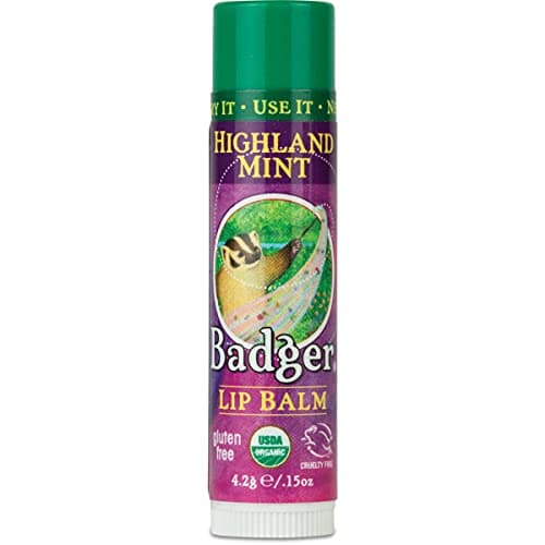 Image of Badger HIGHLAND MINT Classic Lip Balm USDA Organic With Beeswax & Aloe 4.2g