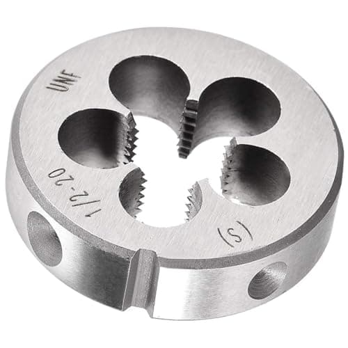 Image of TA-VIGOR 1pc 1/2-20 UNF Metric Adjustable Threading Die, Alloy Tool Steel Right Hand Round Die for Processing, Correcting or Cleaning External Threads (Metal, Plastic)