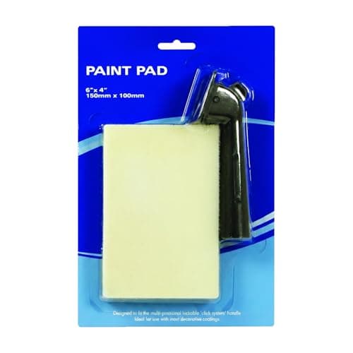 Image of KasaBona 6" x 4" Paint Pad and Handle Set – High Capacity Fabric for Rapid and Accurate Coverage with Emulsion Paints, Fast Coverage on Walls & Ceilings (150mm x 100mm)