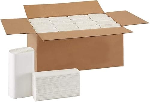 Image of White 1 PLY Z Fold Tissue Paper Hand Towels Soft Multi-Fold Tissue Paper Napkins Absorbent Hygienic Paper for Fold Towel Dispensers Kitchen Bathroom Parties Restaurant Events 21 x 20 CM (150 Sheets)
