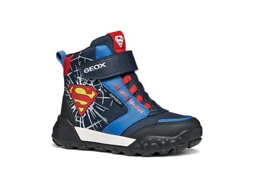 Image of Geox Boys' J Trekkyup Boy B ABX Ankle Boot, Navy red, 2.5 UK
