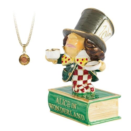 Image of Arora Secrets from Hidden Treasures Alice In Wonderland Mad Hatter Trinket Box, Multicolour, One Size