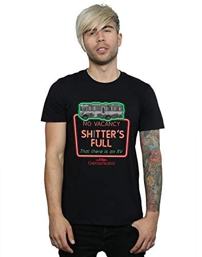 Image of National Lampoon's Christmas Vacation Men's Greyscale No Vacancy T-Shirt X-Large Black