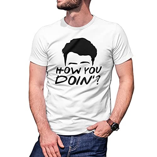 Image of B&S Boutique How You Doin Joey Friends Tv Series Men's White T-Shirt Size XXL
