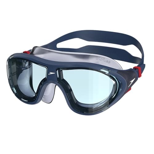 Image of Speedo Unisex-Adult Biofuse Mask | Dive | Swim | Ergonomic Design | Open Water | Leak Free Goggles, NAVY, One Size