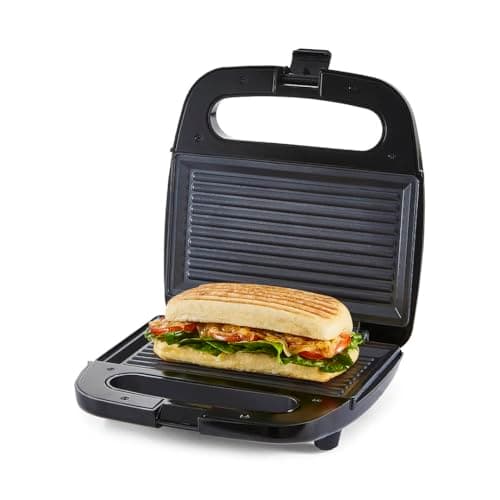 Image of Geepas Panini Sandwich Press, 750W 2 Slice Sandwich Toaster | Non-Stick Plates, Grill & Griddle Toasty Maker | Stainless Steel Panini Press | Ideal for Breakfast | 2 Year Warranty