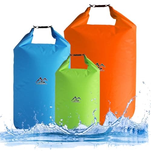 Image of Sadodo Waterproof Dry Bag Set,Pack of 3PCS 5L 10L 20L Ultralight Camp Canoe Bags Sacks,for Kayaking Camping Hiking Traveling Boating Water Sports