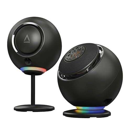 Image of CREATIVE Pebble Nova Premium 2.0 USB-C Computer Speakers with Bluetooth 5.3 and Customizable RGB Lighting, USB Audio, Headset Port, for PC and Mac (Black)
