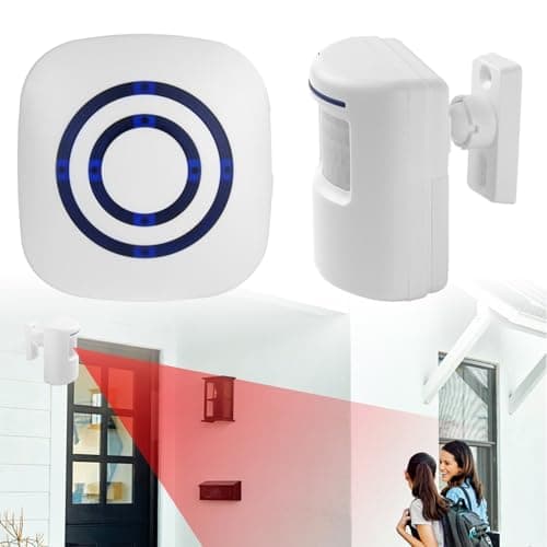 Image of PRITOK Motion Sensor Alarm Detector: Wireless Intelligent PIR Sensor Motion Sensor Door Chime Alarm, Plug-in Main Unit Wireless Visitor Door Entry Chime, Caregiver Pager Indoor Motion Sensor Alarm, fo