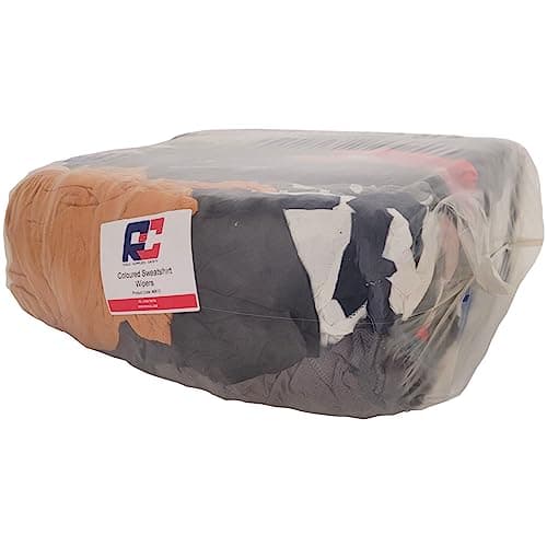 Image of R&C Components Ltd Industrial Cotton Wipers Mixed Colour Bag of Rags 10KG Large Pack - 10kg Bag of Sweatshirt Rags