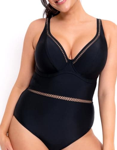 Image of Curvy Kate First Class Plunge Swimsuit Black 40HH