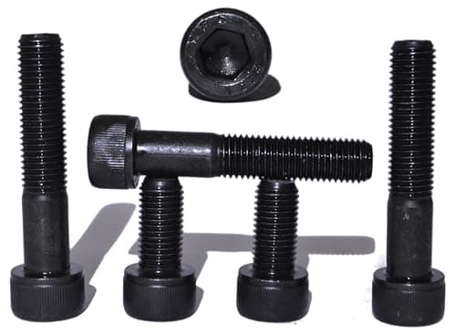 Image of RADSO M10 1.25 Pitch Black Hex Socket Cap Screws - 12.9 Grade High Tensile - Self Colour Allen Bolts DIN 912 - Metric Fine Pitch - Length 25mm - Pack of 4