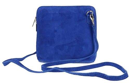 Image of Girly HandBags Genuine Suede Cross Body Shoulder Bag - Royal Blue(Size: W 17, H 17, D 8 cm (W 6, H 6, D 3 inches))