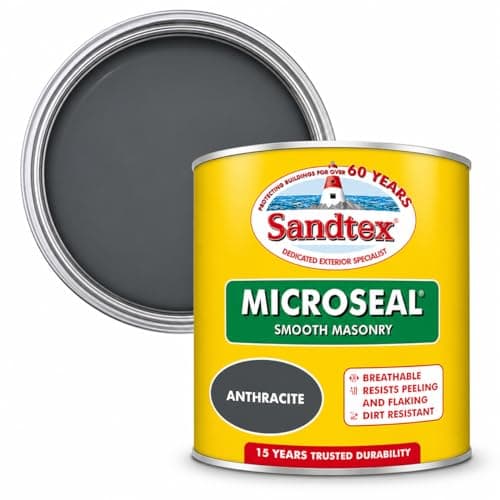 Image of Sandtex Smooth Masonry Paint - Anthracite - 150ml | [Small Tester Pot] For Exterior Walls, Brick, and Concrete | Long-Lasting, Dirt-Resistant & Weatherproof Masonry Coating |