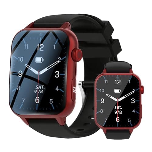 Image of Weyot Elderly Smart Watch for Dementia Alzheimer's, Personal Alarm Watch with SOS Emergency Assist Button, Fall Detection Smartwatch for SeniorsRed,One Size