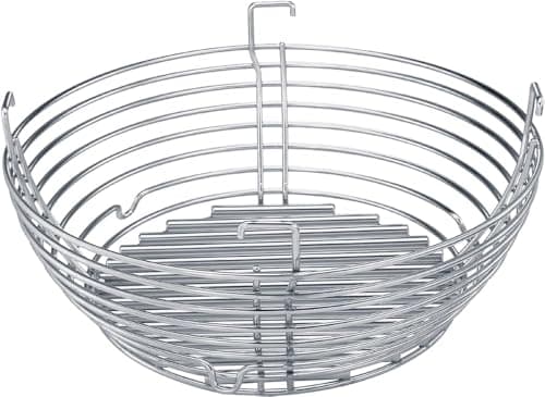 Image of Stainless Steel Charcoal Basket For Kamado Joe Classic Series BBQ Grills (Includes Divider) - For Classic 1, 2 and 3 Series
