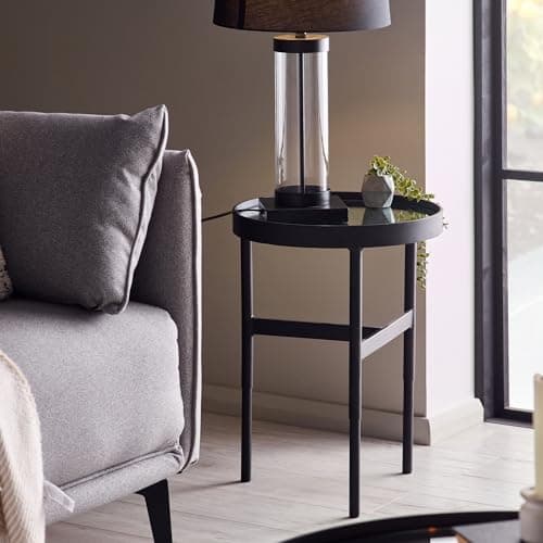 Image of Julian Bowen Franki Mirror Glass Lamp Table