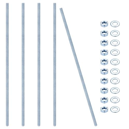 Image of M8 Fully Threaded Rods & Studs, Threaded Bars, Blue Zinc Threads Rods for Anchor Bolts Screws, with Nuts and Washers (5, Blue Zinc, M8 x 300mm)
