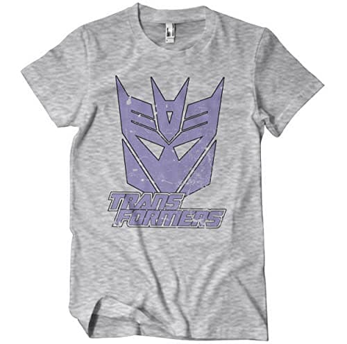 Image of Transformers Officially Licensed Washed Decepticon Duotone Shield Mens T-Shirt (Heather Grey), X-Large