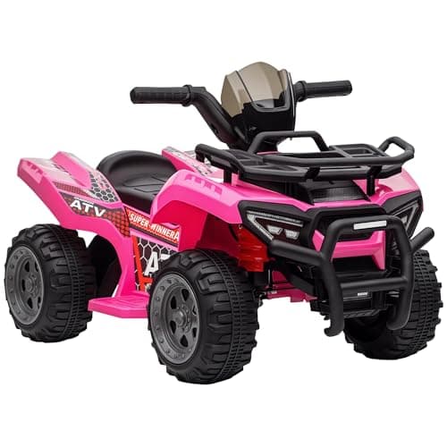 Image of HOMCOM 6V Kids Electric Ride on Car Toddlers Quad Bike All Terrain Vehicle Toy With Music for 18-36 months Pink