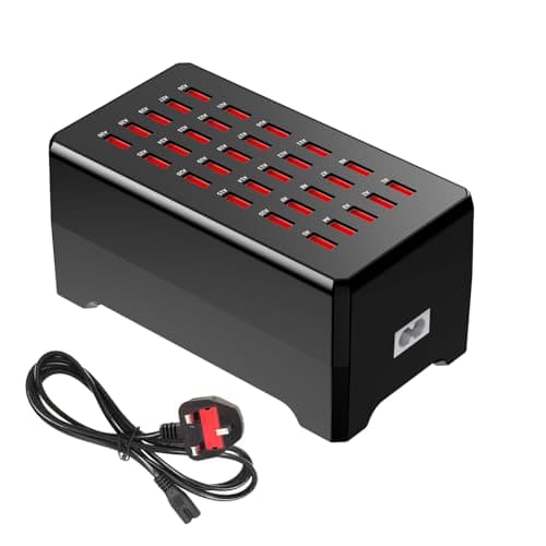 Image of Balabaxer USB Charger Station,30-Port 150W/30A Multiple USB Charging Station,Multi Ports Charger Charging for Smartphones，Tablets and Other Devices.