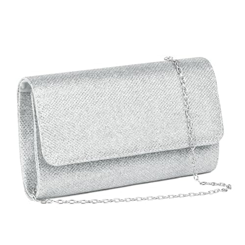 Image of OSDUE Women Clutch Bag, Glitter Envelope Clutch Bag With Detachable Chain Strap, Elegant Sequins Evening Handbags for Wedding Bridal Prom Cocktail Party Ladies Handbags