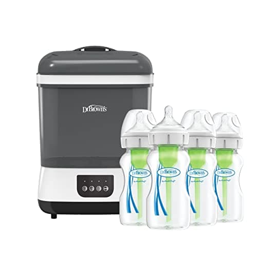 Image of Dr Brown's Options+ Anti-Colic Baby Bottles with Electric Steam Steriliser and Dryer