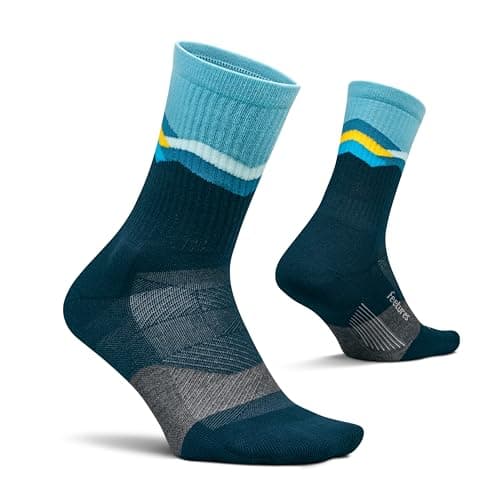 Image of Feetures Trail Max Cushion Mini Crew Mountain High Blue Large