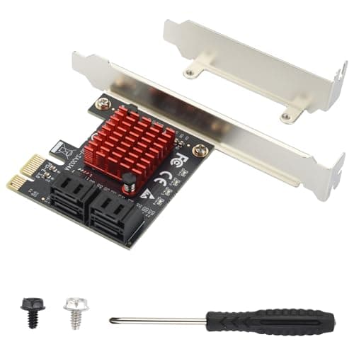 Image of ELUTENG PCI-E to SATA Adapter 4 Port PCIe Expansion Card 6Gbps SATA 3.0 Controller PCI Express Controller Card with Low Profile Bracket for Windows/Linux