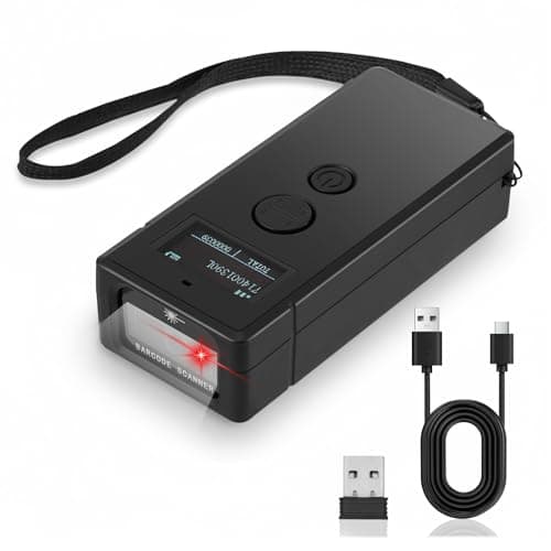 Image of Wireless 2D&1D Mini Barcode Scanner, 3-in-1 Bluetooth & 2.4G & USB Wire Barcode Reader Compatible, 1100mAh Portable QR Bar Code Scanner, Compatible with iPhone, iPad, Android Phone