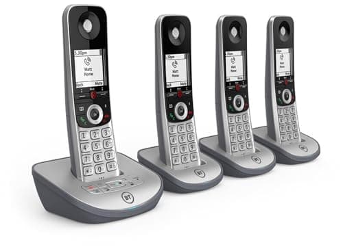 Image of BT Advanced Z Cordless Landline House Phone, 100 Percent Nuisance Call Blocker, Call Block Button, Answering Machine, Quad Handset Pack