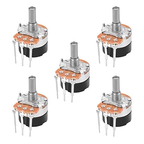 Image of sourcing map WH138 Potentiometer with Switch B500K Ohm Variable Resistors Single Turn Rotary Carbon Film Taper 5pcs