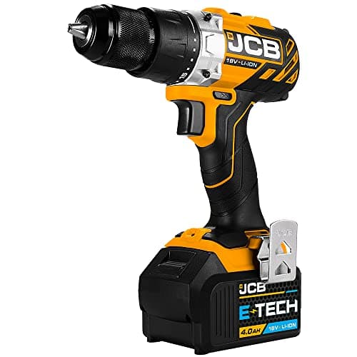 Image of JCB 18v Cordless Brushless Drill Driver with 4.0ah Lithium-ion Battery, Fast Charger, 2-Speed, 19+1 Position, Built in Led Light and 3 Year Warranty