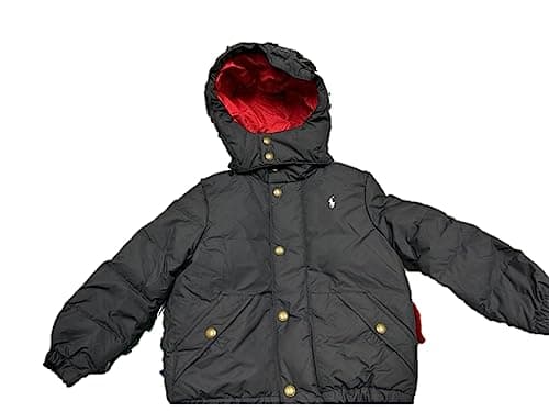 Image of Ralph Lauren Polo Kids Down Pony Puffer Jacket Black White Red Unisex boys girls Size 2-3 years 3T