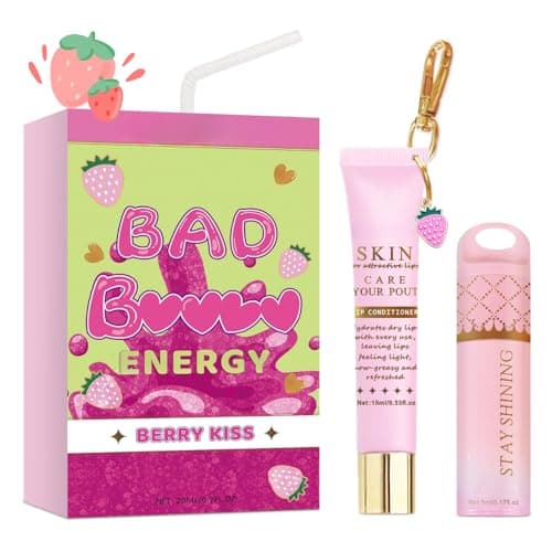 Image of Lip Conditioner & Lip Oil Set,Moisturizing Natural Lip Care Set,Lip Gloss Balm Multipack for Dry and Chapped Lips,Natural Lip Gloss Plumper for Hydration & Repair,Gifts for Teenage Girls & Women