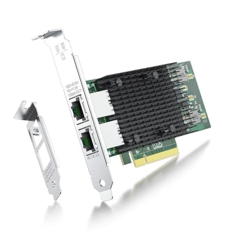 Image of 10Gb Network Card X540-10G-2T Compatible for Intel X540-T2, Dual RJ45 Copper Port, X540 Chipset, PCI-E X8, 10G Express LAN Adapter NIC Support Windows Server, Win 7/8/10/Visa, Linux, Vmware