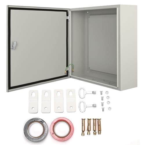 Image of 60x60x20cm Electrical Box,15kg Heavy Duty Large Stainless Steel Electrical Enclosure for Outdoor & Indoor,Universal Project Box with Lock & Mounting Plate