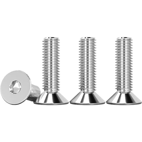 Image of Drenky M6 X 20mm Screws, M6 Socket Screws 25 Pcs Hex Screws DIN 7991 / ISO 10642 Rustproof Machine Screws 304 Stainless Steel Hex Socket Countersunk Bolts, Fully Thread