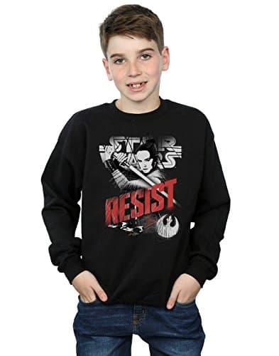 Image of Star Wars Boys The Last Jedi Rey Resist Sweatshirt 12-13 years Black